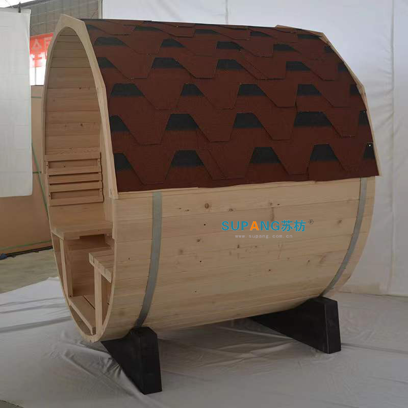 Wholesale Canadian Hemlock Traditional Steam  wooden sauna room Barrel Sauna Outdoor infared sauna