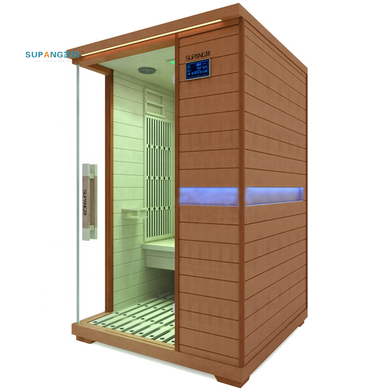 Su pang sell well high-tech solid wood 2 Person Far Infrared Indoor Corner Home Sauna  rooms