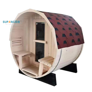 Wholesale Canadian Hemlock Traditional Steam  wooden sauna room Barrel Sauna Outdoor infared sauna