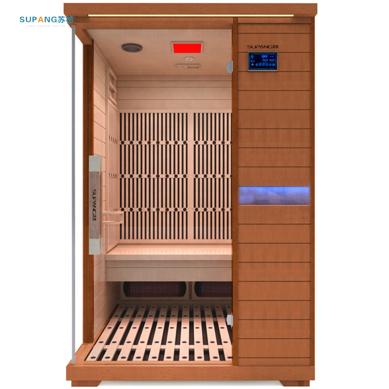 Su pang sell well high-tech solid wood 2 Person Far Infrared Indoor Corner Home Sauna  rooms