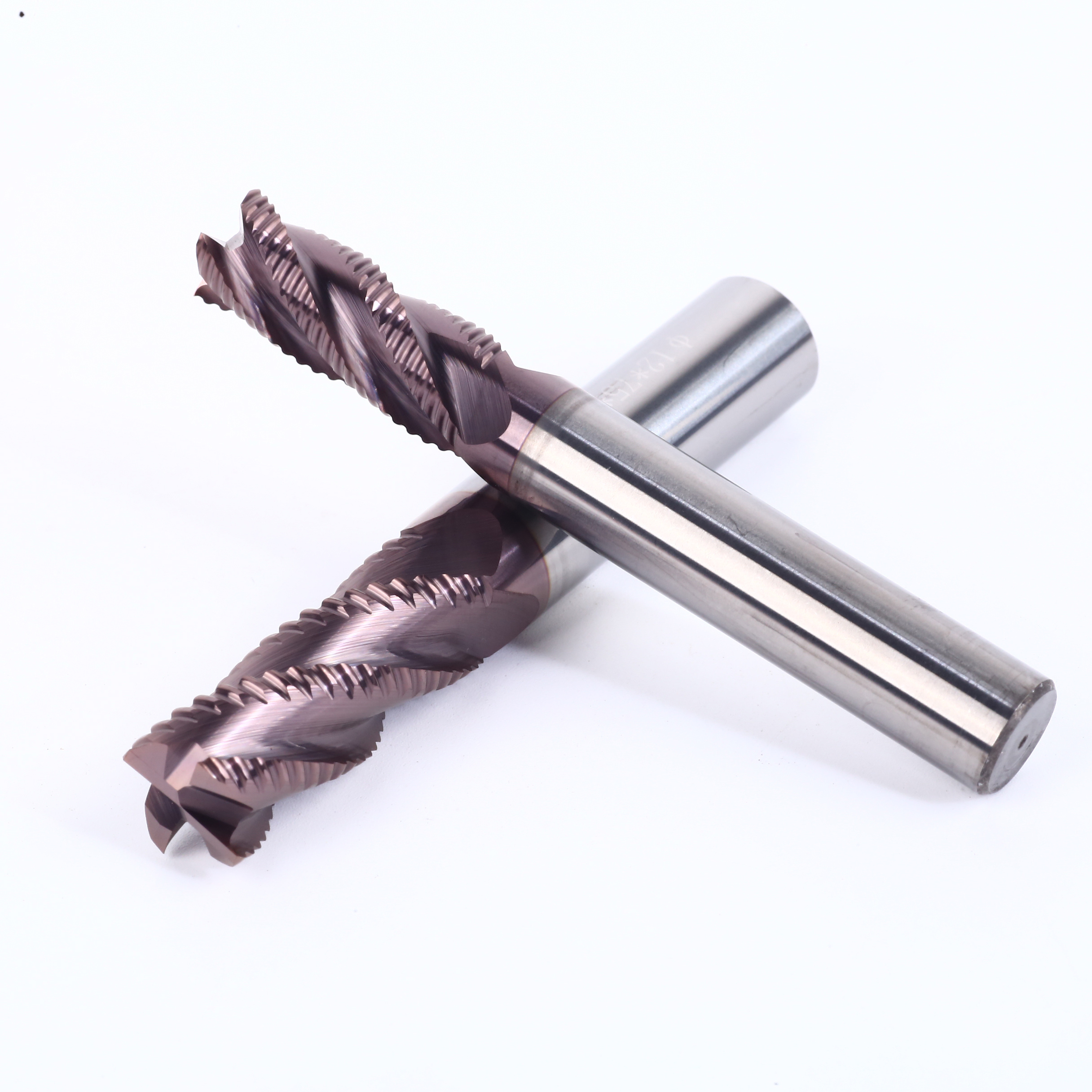 Automobile Led light industry carbide flat square hrc50 copper black dark violet 4 flute cnc endmill for cnc and carving machine