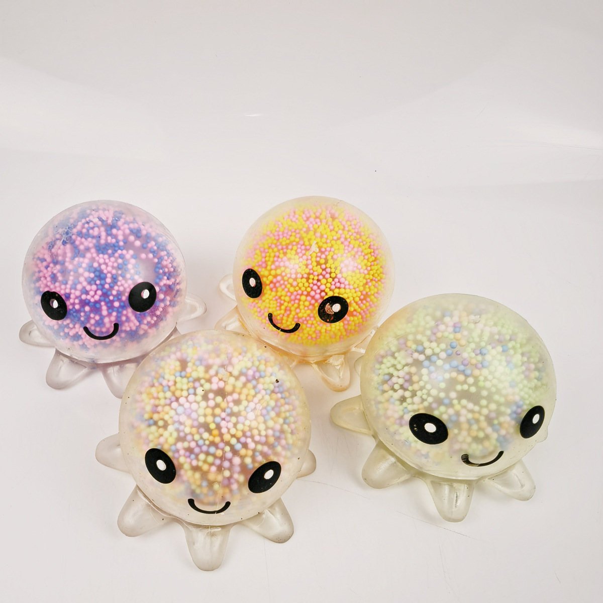 Wholesale light up Octopus squeezing toy Squeeze Toys TPR Rubber Soft Cute Flashing Ball Decompression Octopus With led light