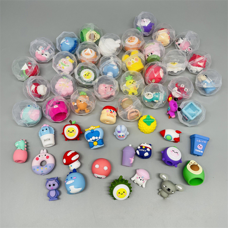 45mm clear diamond shape container with toys Plastic Capsule Toys Surprise Egg Capsule Egg box Toy For Vending Machine