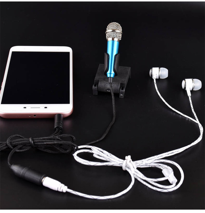 3.5mm jack Noise Cancelling Promotion Gift mini Karaoke phone Microphone small Portable Microphone for cell phone pad PC