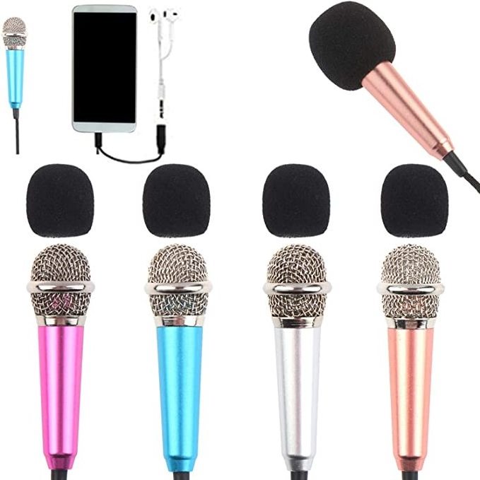 3.5mm jack Noise Cancelling Promotion Gift mini Karaoke phone Microphone small Portable Microphone for cell phone pad PC