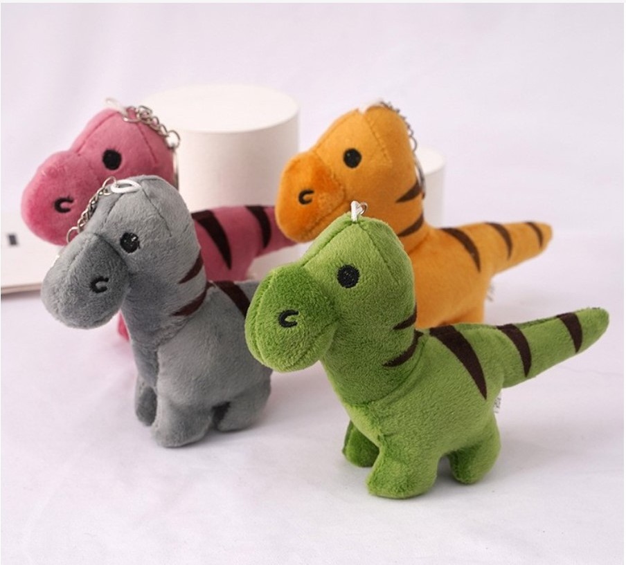 Plush dinosaur keychain toy