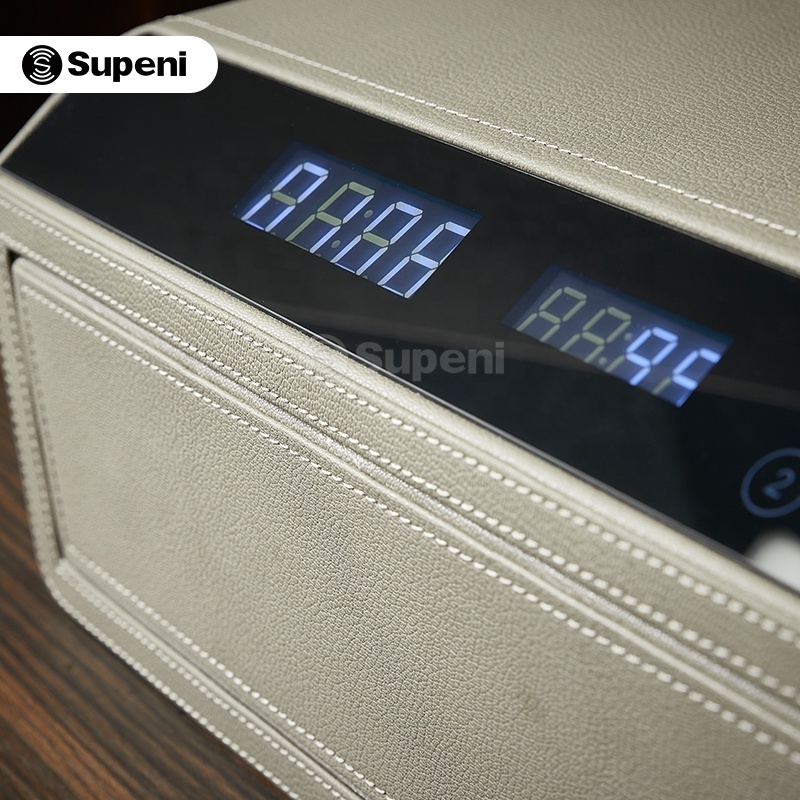 Supnei Electronic Digital Fingerprint Smart Leather Safe Box fingerprint drawer lock box jewelry key safe box