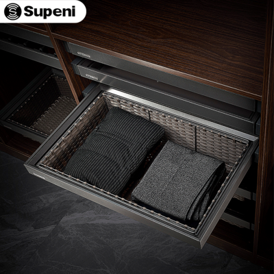 SUPENI Home Furniture Accessories Wardrobe Drawer Sliding Storage Rattan Basket