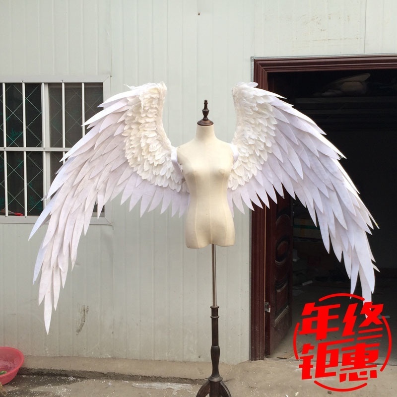 white red cartoon feather angel wings Fashion show Displays wedding shooting props Cosplay game costume Catwalk model wings