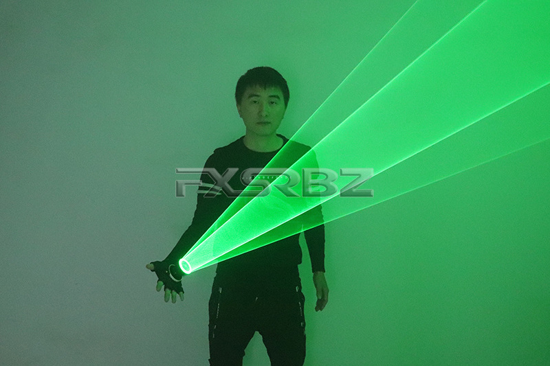 Nightclub Singer Green Rotating Laser Gloves Whirlwind Handheld Laser Cannon DJ LED Lightgloves