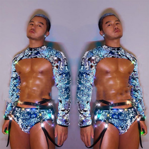 Sexy Men Nightclub Bar dance wear dancer cloth Party Symphony Future Technology Theme Gogo Costume