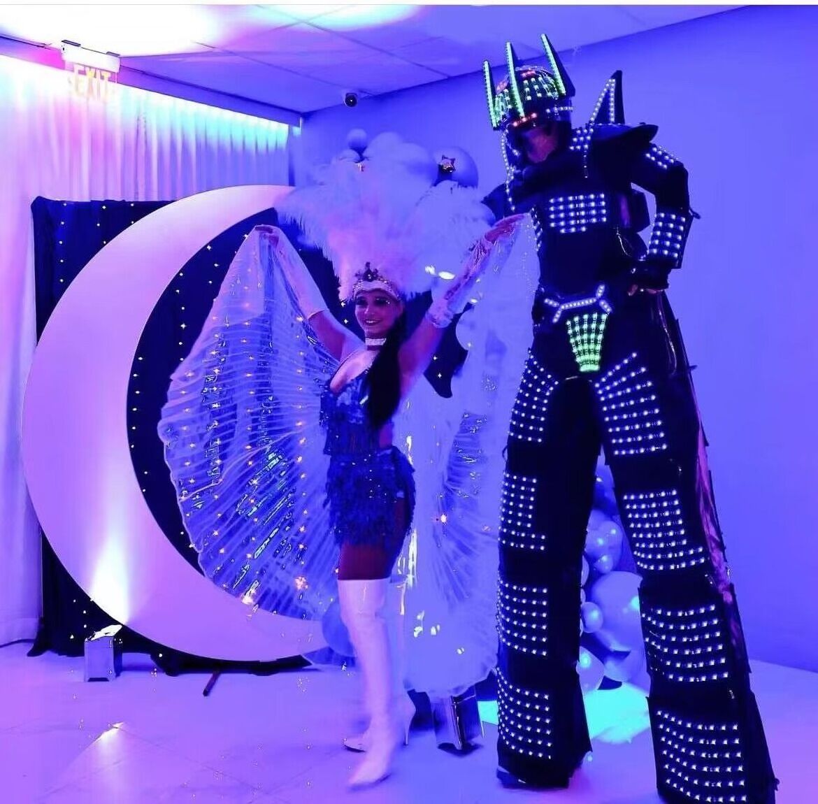 Led Predator Costume Rave Outfit Luminous Suits Clothing Hora Loca Party Abiti Led Robot Costumes