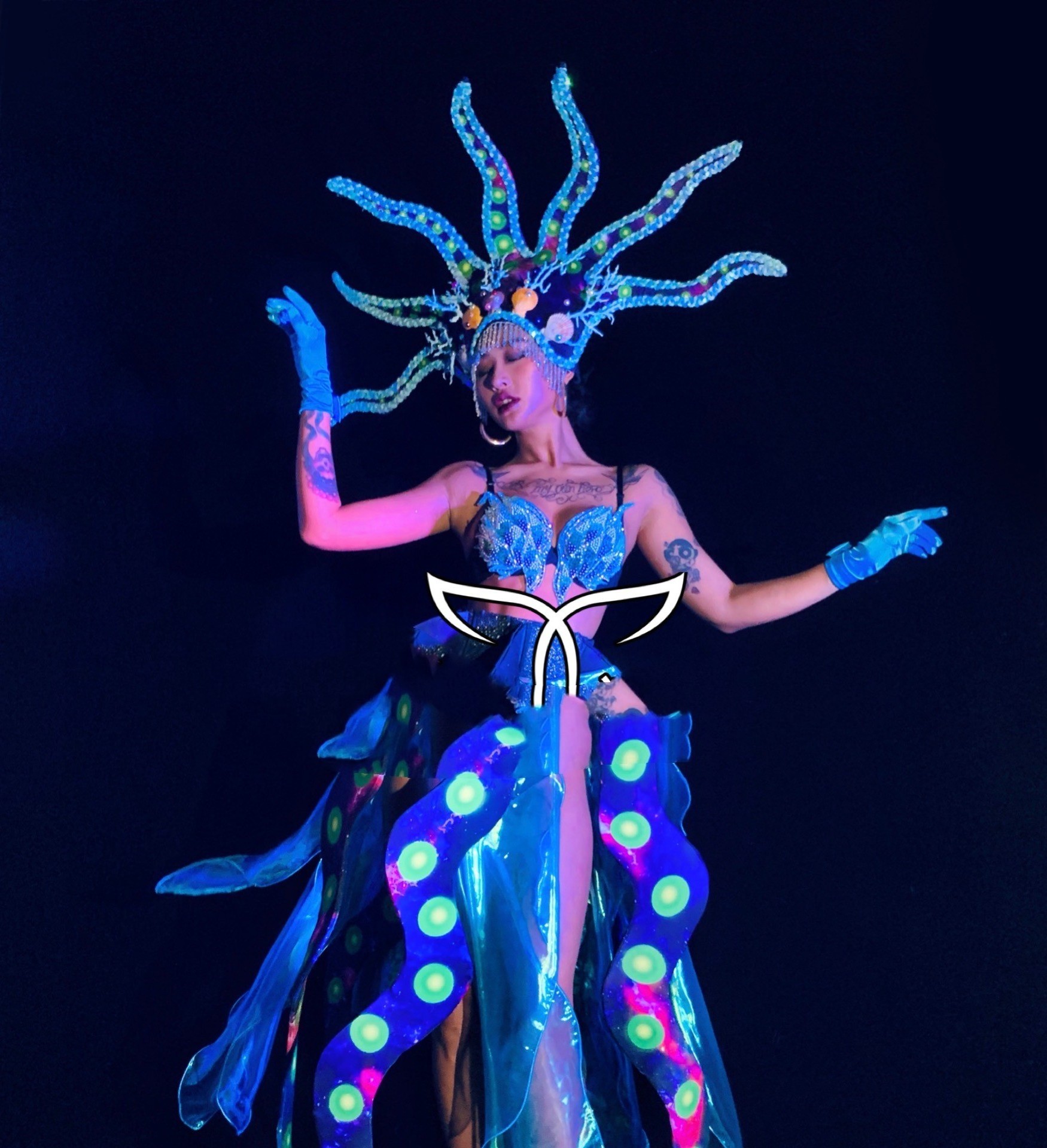 Park Paradise Carnival Festival  Bar Nightclub Cruise Ocean Series Theme Beautiful Octopus GOGO Show DS Costume