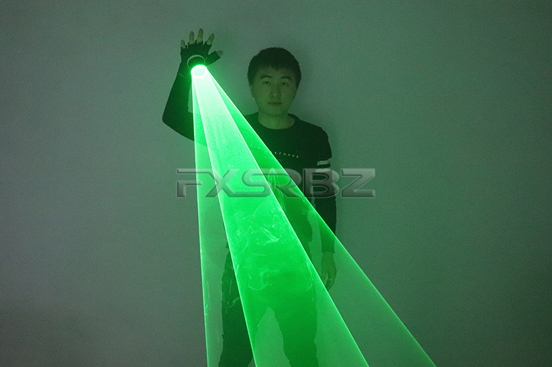 Nightclub Singer Green Rotating Laser Gloves Whirlwind Handheld Laser Cannon DJ LED Lightgloves