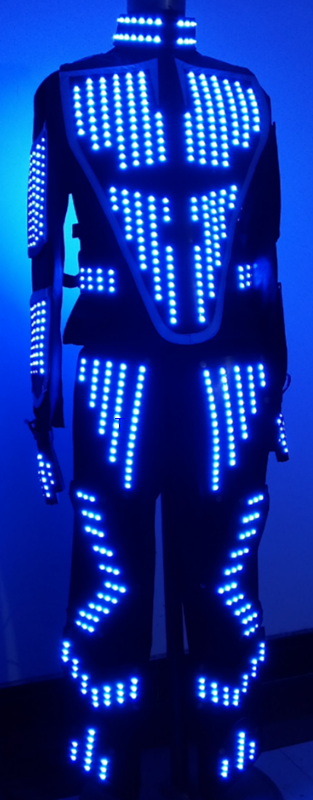 LED Robot Costume LED Tron Costume glow in the dark dresses performance wear Electronic Dance Music mens Clothes DJ costume