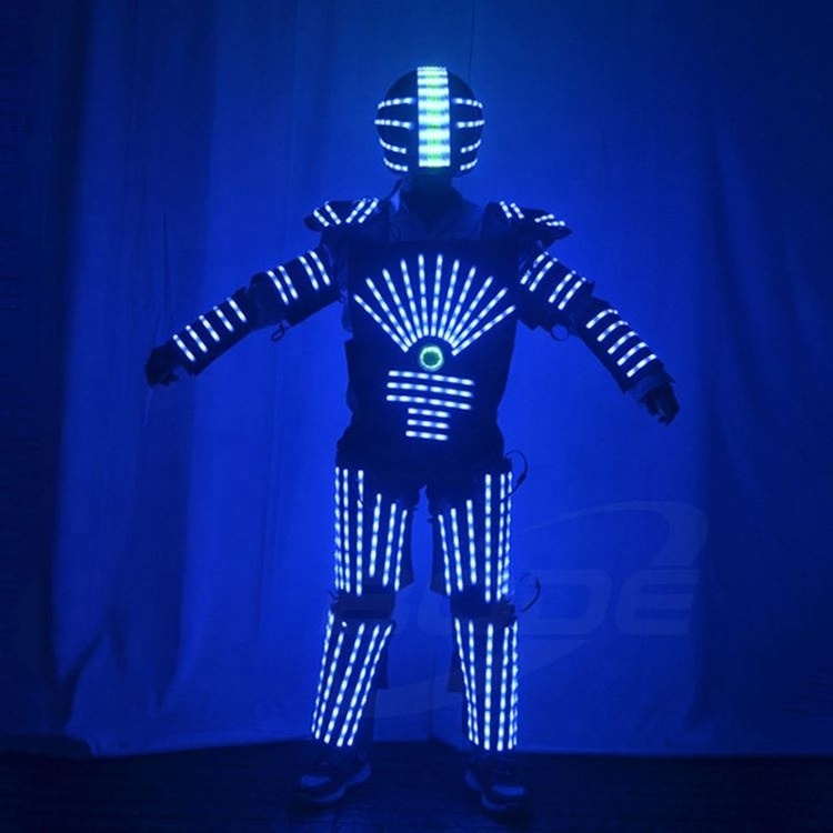 New Arrival Full Colors Luminous Led Costume Adult Custom Robot Remote Control Led Robot Costume