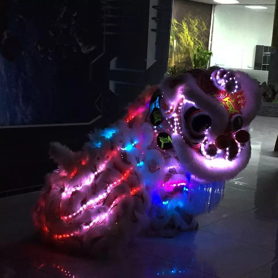 Light Southern Foshan Traditional Style Lion dragon flash Dance Costume Chinese Folk Lion Dance LED luminous costumes