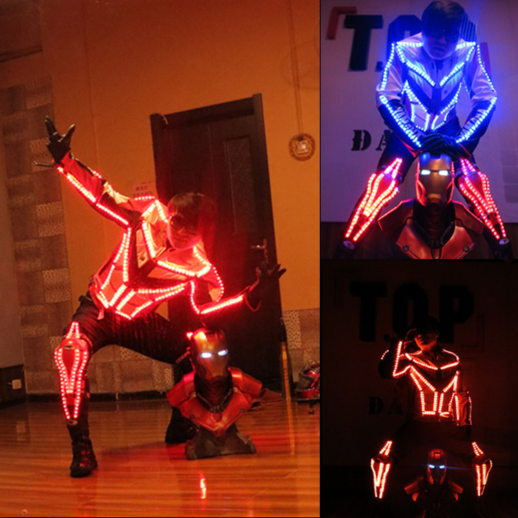 LED Suit Costumes LED Lights Luminous Laser battle suit Stage Dance Performance Wear Robot Costumes LED luminous costumes