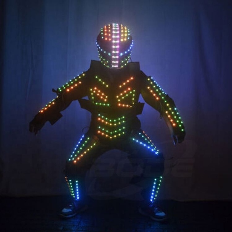 New Arrival Full Colors Luminous Led Costume Adult Custom Robot Remote Control Led Robot Costume