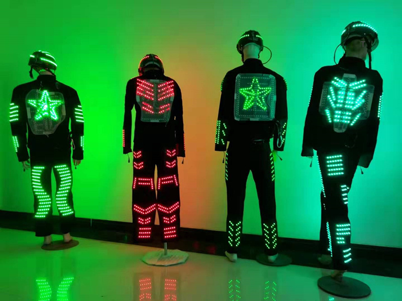 LED Robot Costume LED Tron Costume glow in the dark dresses performance wear Electronic Dance Music mens Clothes DJ costume