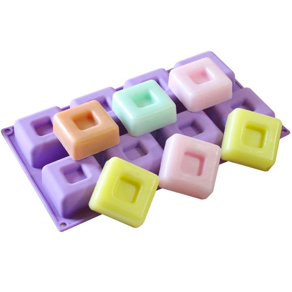 8 cavity squares french dessert dim sum silicone mold DIY handmade soap mold Christmas ice cube chocolate candy silicone mold