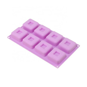 8 cavity squares french dessert dim sum silicone mold DIY handmade soap mold Christmas ice cube chocolate candy silicone mold