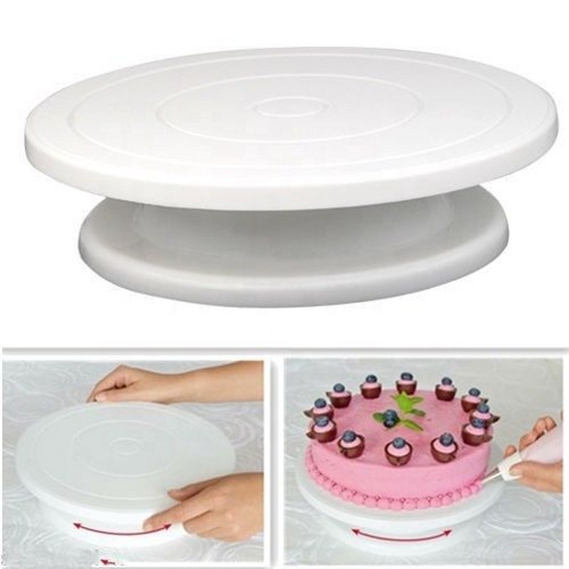 Plastic Rotating 11 Inch Cake Turntable Anti-skid Round Cake Stand Kitchen DIY Cake Decorating Baking Tools