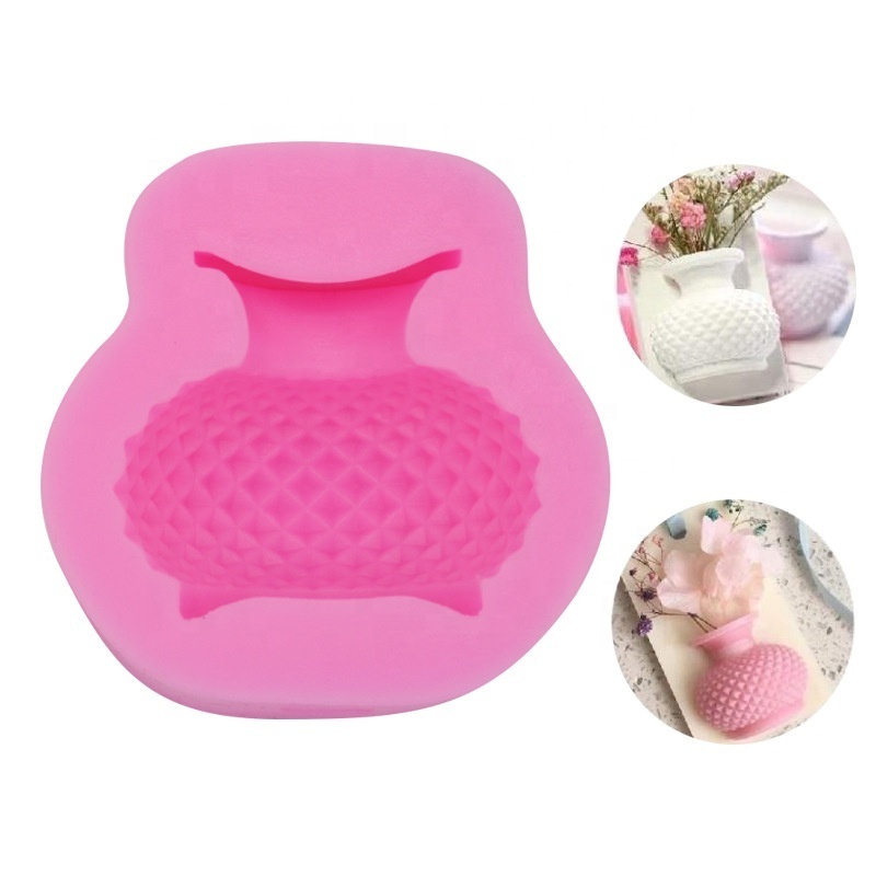 Fondant Mold Epoxy Pendant Mould Keychain Crafts Silicone Mold Vase Flower Pot Aromatherapy Gypsum Diffuser Decoration