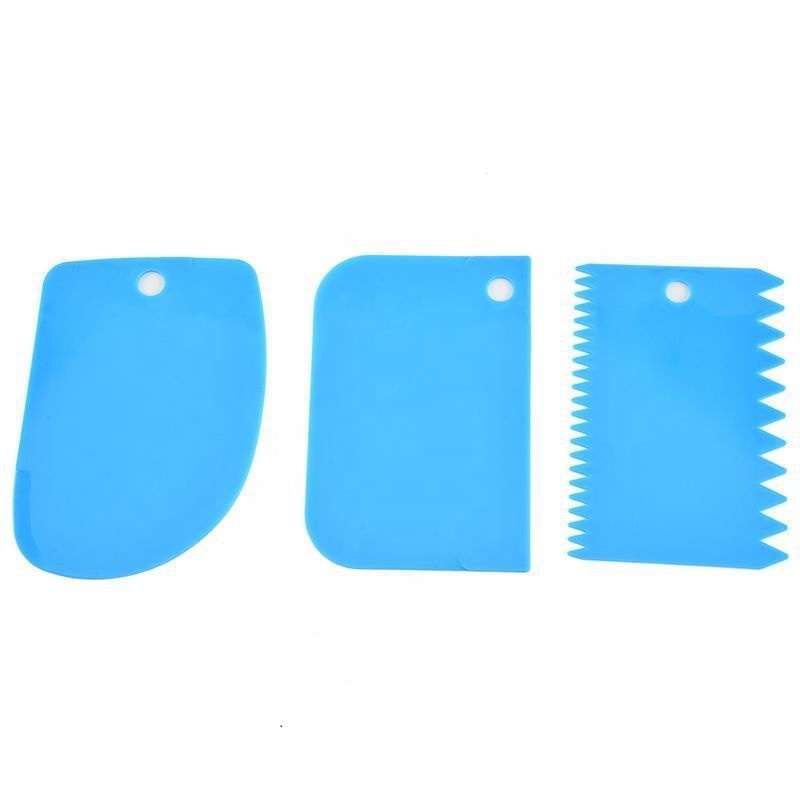 6Pcs Cake Scraper Smoother Tool Set Pottery Plastic  Cutter Tool Combo Cake Icing Scrapper Cake Edge Decorating Tool