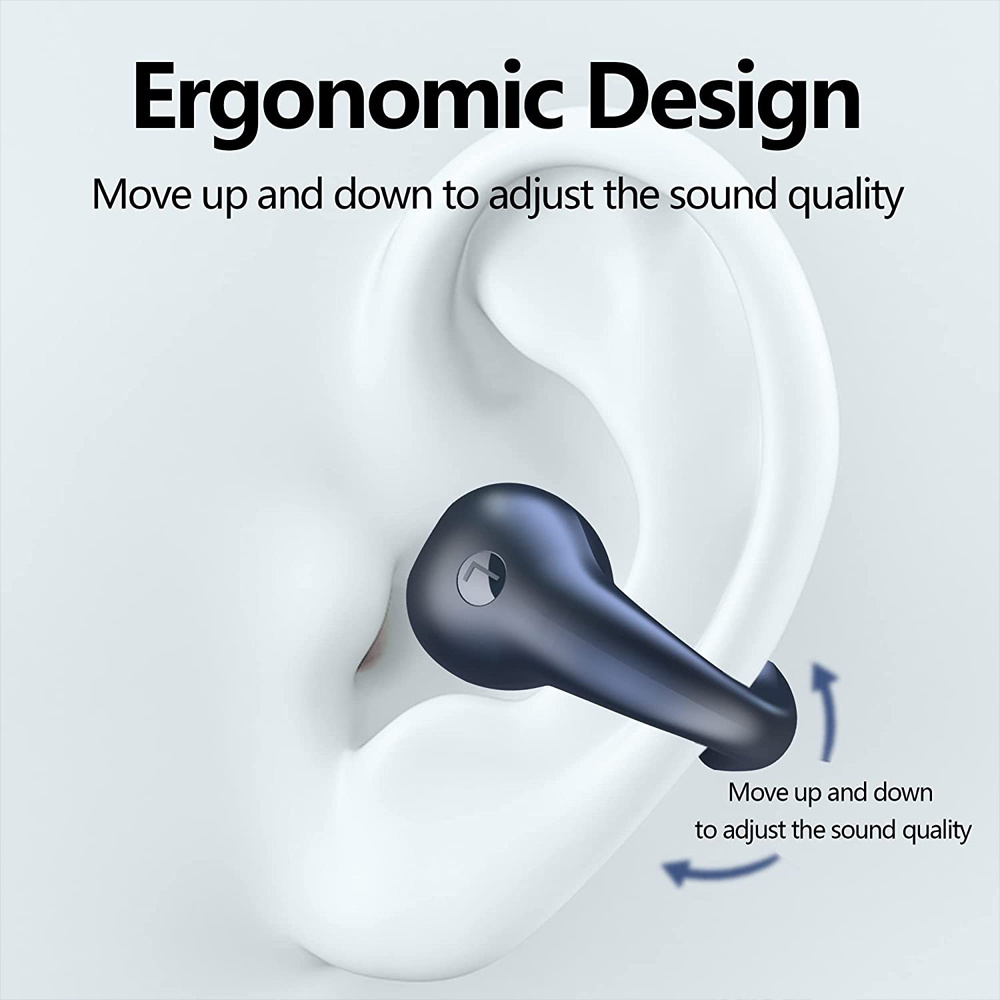 Wireless Ear Clip Bone Conduction Earbuds ,Open Ear Headphones Wireless, Waterproof Sport Earring Earphone