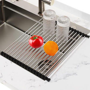 Hot Selling Single-Tier Metal over Sink Dish Drying Rack Floor Type Kitchen Storage Shelf for Tool Storage