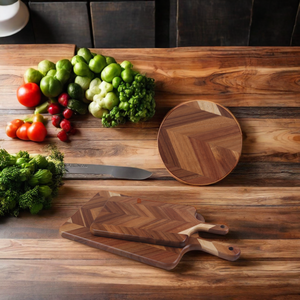 SOPEWOD Acacia Wood Rectangle Cutting Board with Handle Cutting Board Countertop for Meat Bread Charcuterie Board Custom Logo