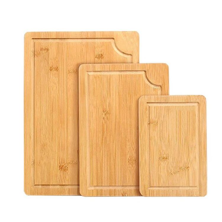 SOPEWOD Set 3 Pieces Bamboo Chopping Board Set Cutting Board Organic Bamboo Rectangle Shrink Wrap Sustainable Chopping Blocks