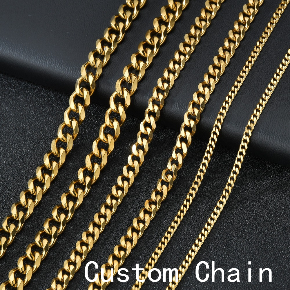 Factory  Stainless Steel Design Non Tarnish Jewelry 18K Gold Plated Printed Chain 316L Custom Name Letter Necklace