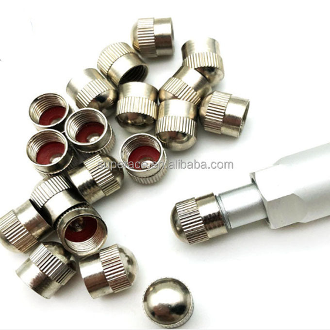 Car Truck Motorcycle Bike Tire Valve Stem Cap Nickel Plated Brass Cover Dust Caps