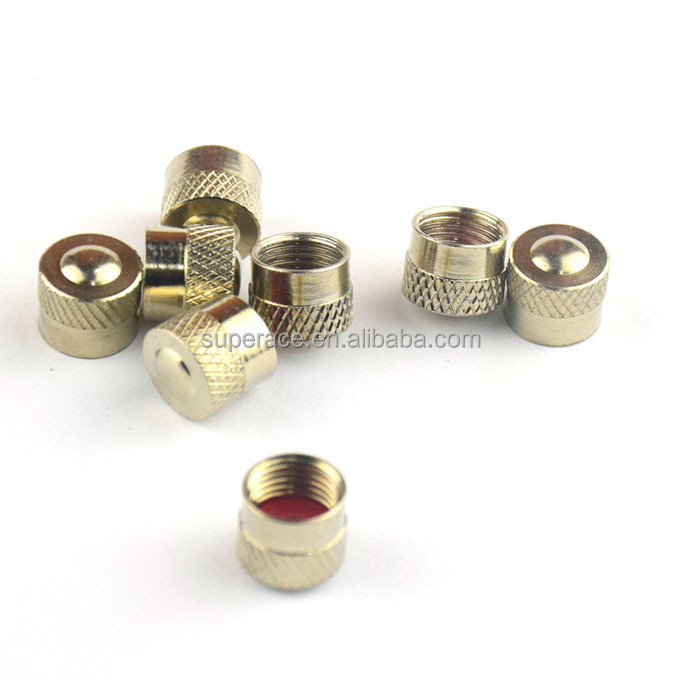 Brass Tire Valve Stem Caps Nickel Dust Proof Valve Covers