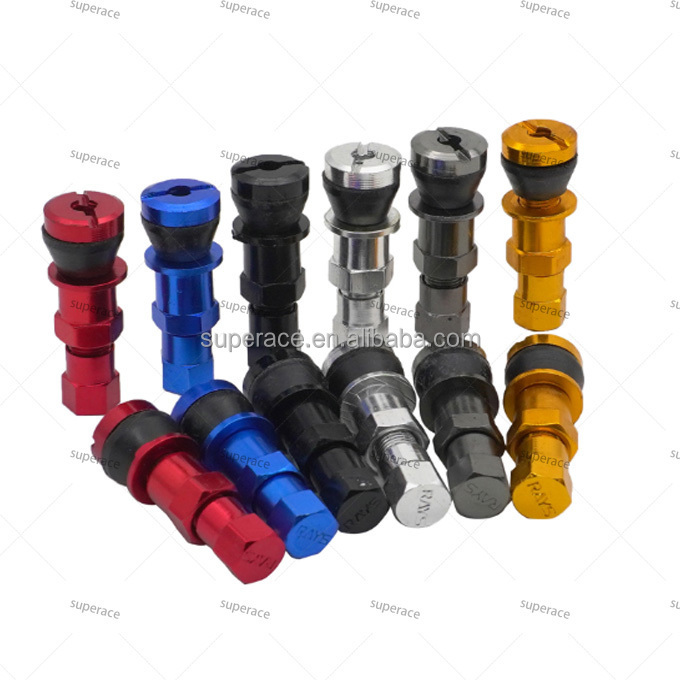 TR416SS Aluminum Tire Valve Stem Rays Tyre Valves Snap-in Tubeless with Caps Auto Car Parts