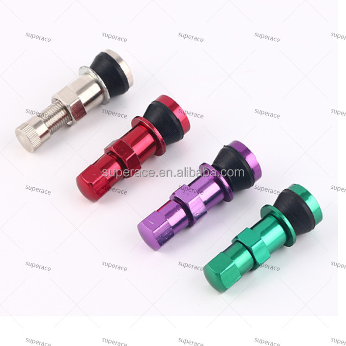 TR416SS Aluminum Tire Valve Stem Rays Tyre Valves Snap-in Tubeless with Caps Auto Car Parts