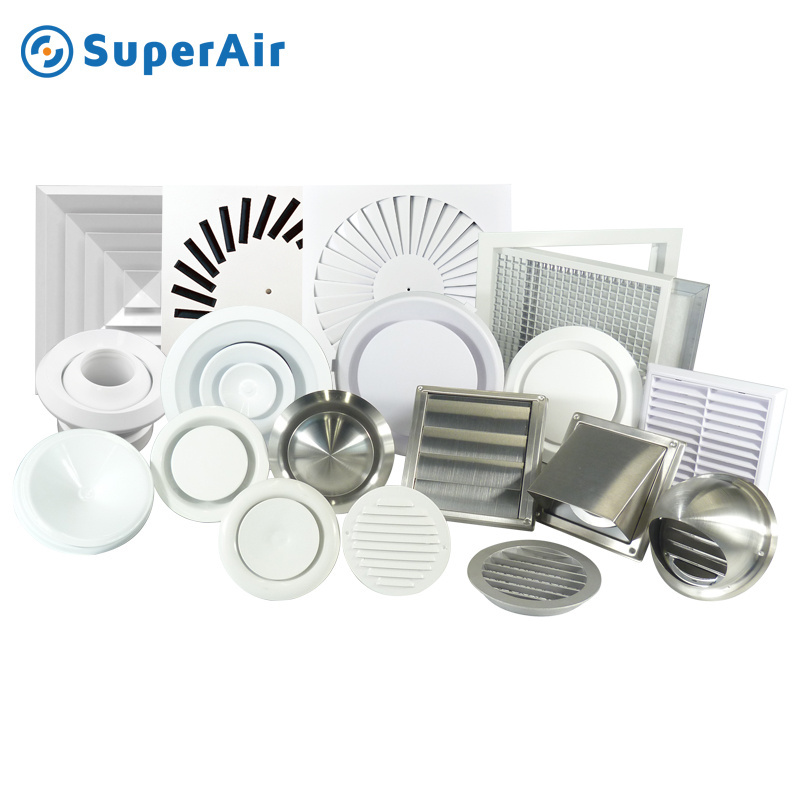 HVAC ventilation system Multi-ring Jet Diffuser aluminium air vents ceiling vent round ceiling diffuser