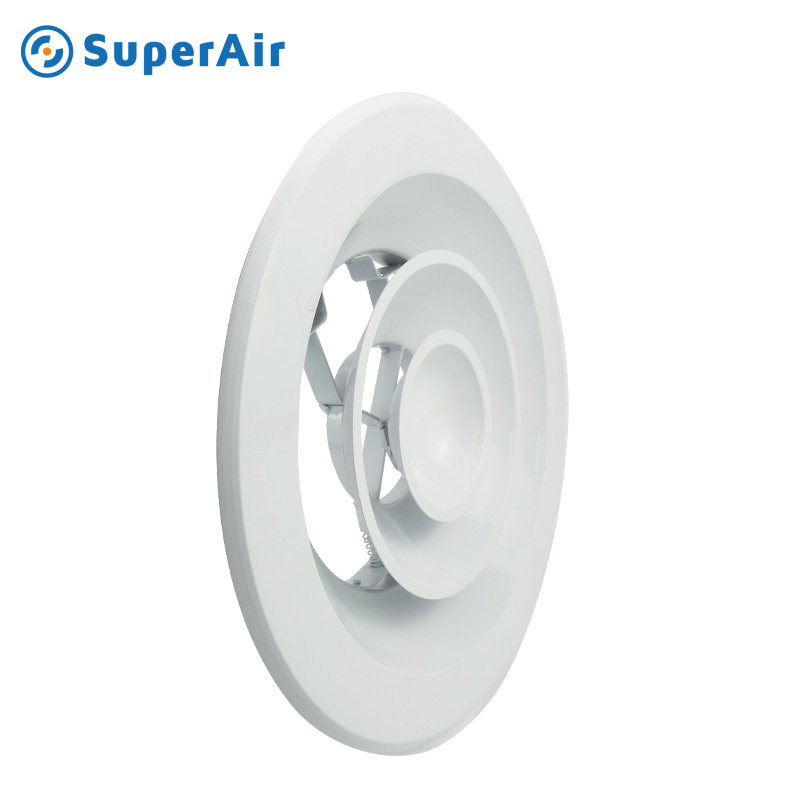 HVAC Air Conditioning Adjustable ventilation aluminium supply adjustable vent covers damper round ceiling diffuser