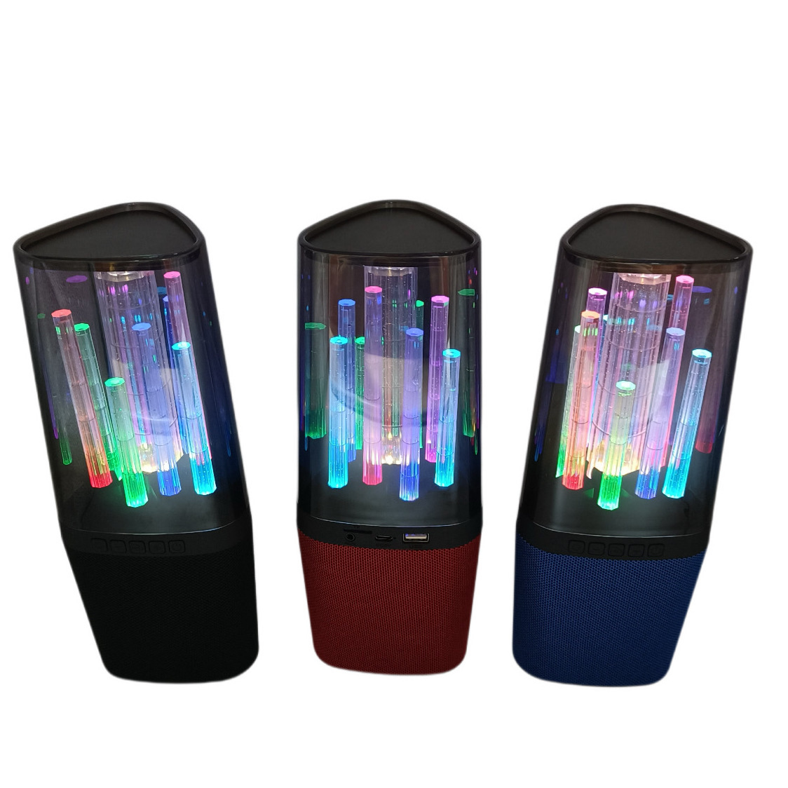 Trend Portable Universal Outdoor Dynamic lighting RGB Triangle AUX DC5V wireless Bluetooth LED light speaker