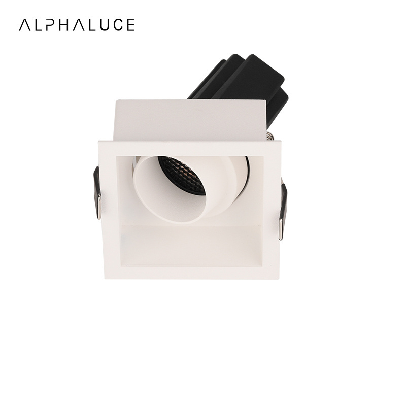 Alphaluce Adjustable Ceiling Downlight Spotlight Square Housing Holder Frame Led Model Bulbs Gu10 Anti Glare