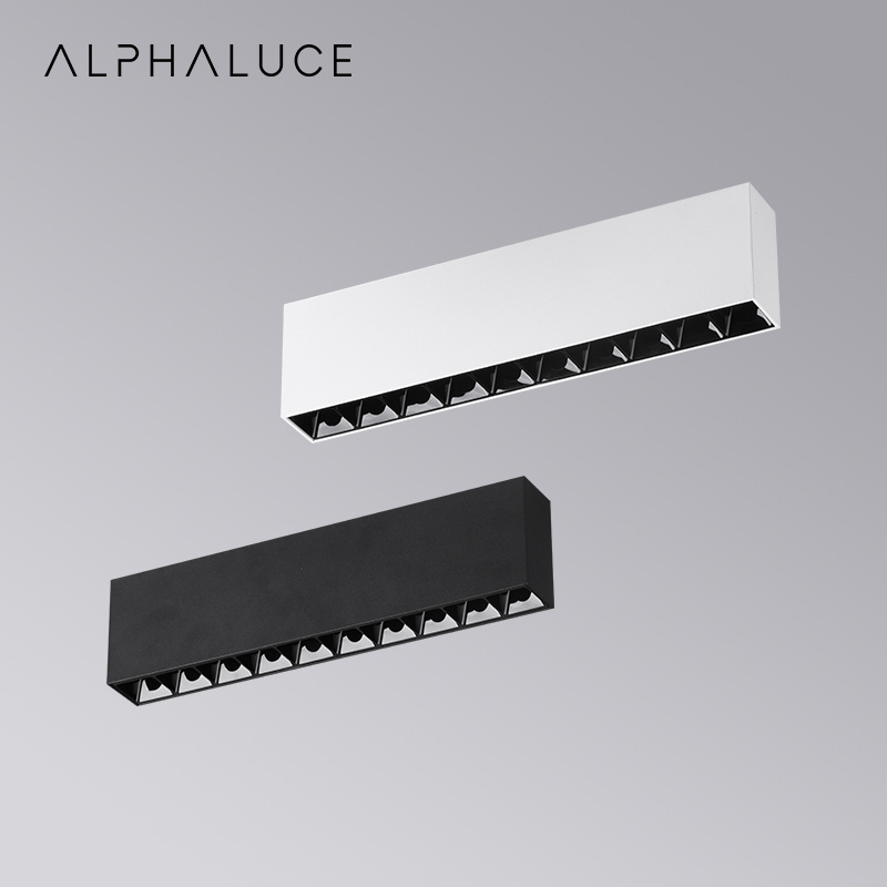 Black Surface Mounted Facade Lighting Led Linear Downlight Grille Light Fixtures Ceiling