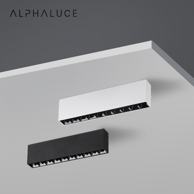 Black Surface Mounted Facade Lighting Led Linear Downlight Grille Light Fixtures Ceiling