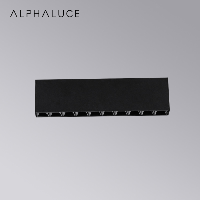 Black Surface Mounted Facade Lighting Led Linear Downlight Grille Light Fixtures Ceiling