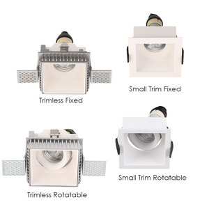 Trimless Square Fixed GU10 MR16 light housing fixture