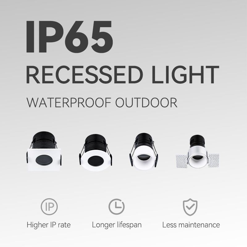 Anti-Glare Deep Led Cob Recessed Down Lighting Dimmable Waterproof Outdoor Led Ip65 Downlight