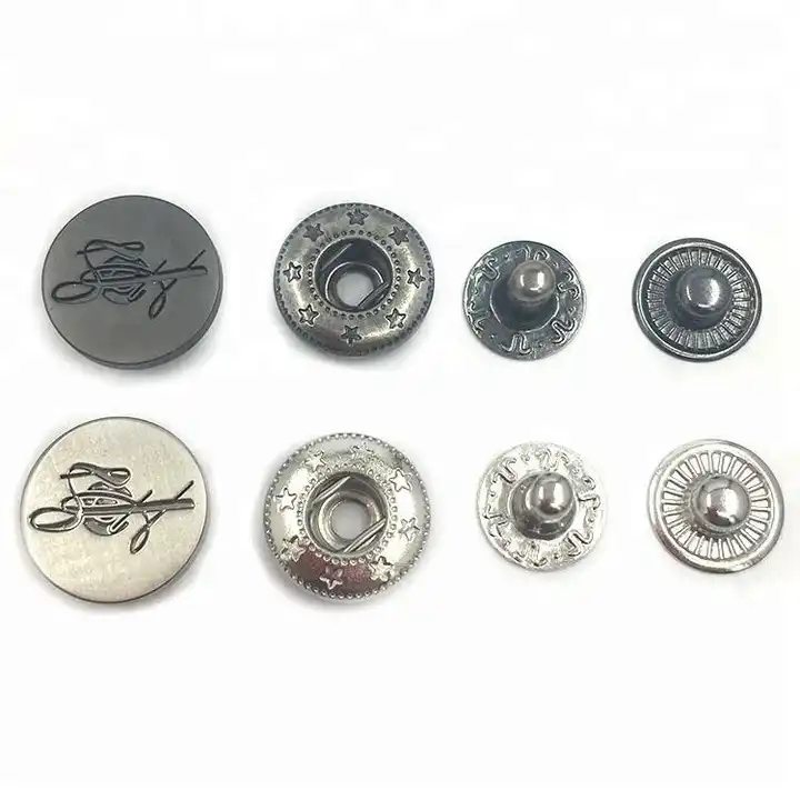 Wholesale Custom Antique Silver Metal Blazer Engraved Buttons with Shank Round Sewing Buttons