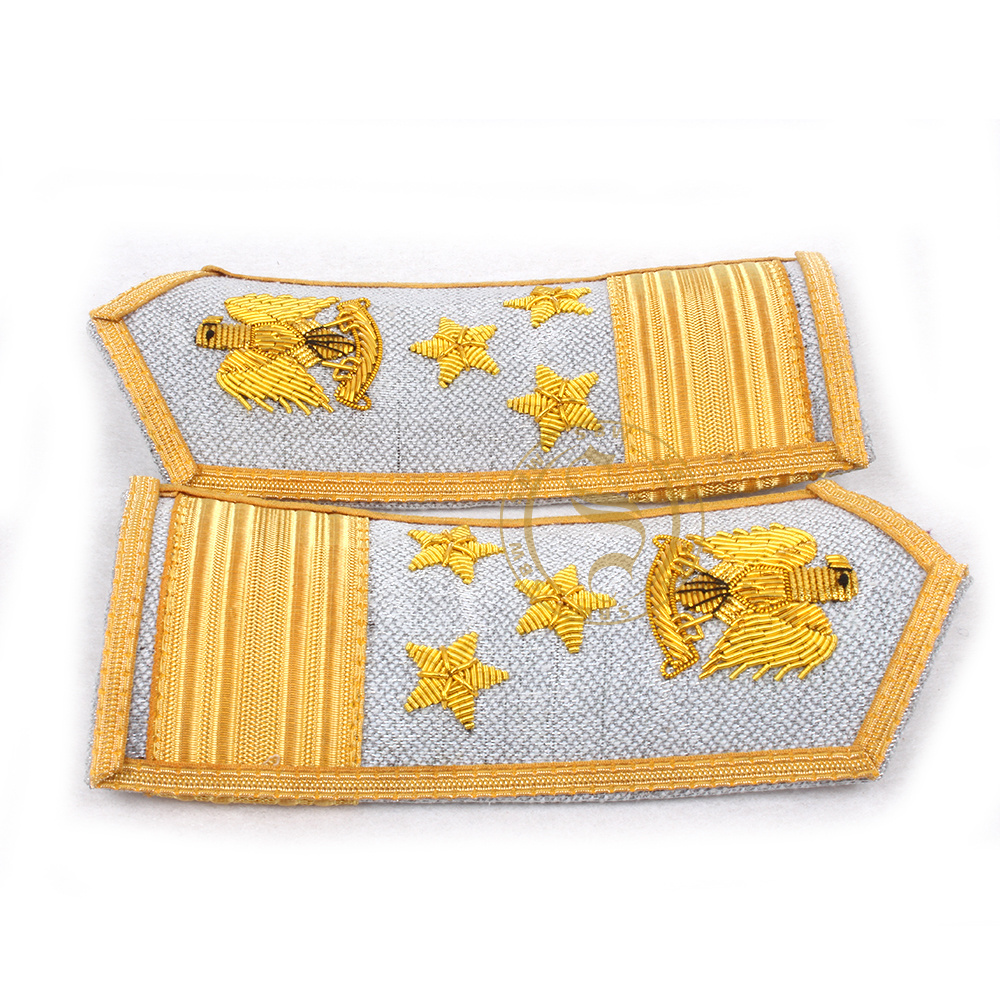 Custom uniform embossed garment sticker patch badge rank epaulettes ceremonial uniform accessories