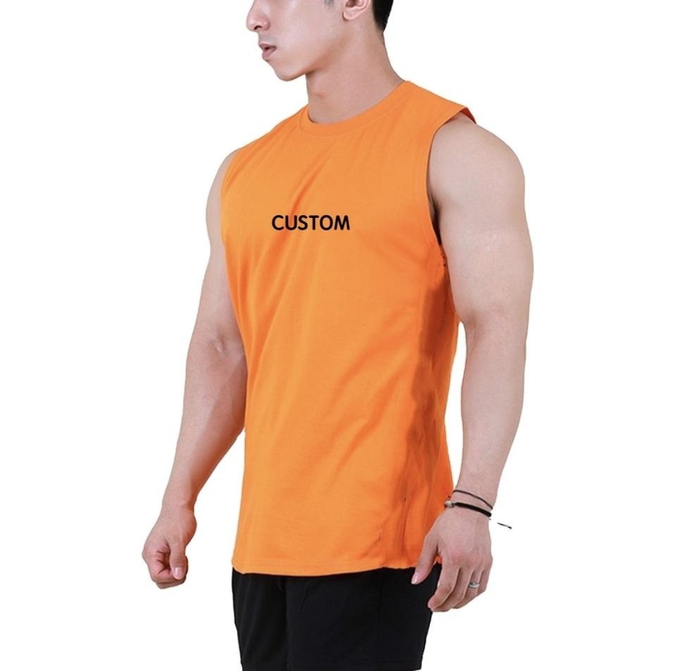 Cotton Gym Fitness Breathable Ribbed Absorb Sweat Wife Beater men's Tank Tops Men